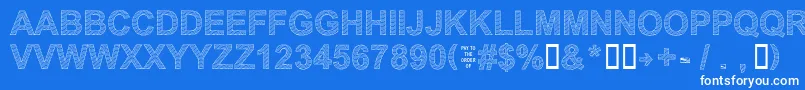Secure21a-Schriftart – Weiße Schriften auf blauem Hintergrund