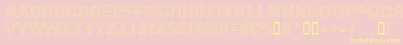 Secure21a-Schriftart – Gelbe Schriften auf rosa Hintergrund