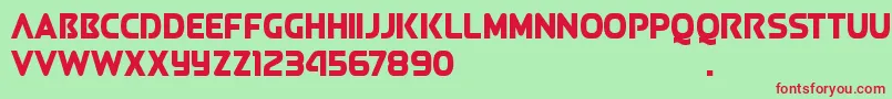 QueenOfCamelot2.0D-fontti – punaiset fontit vihreällä taustalla