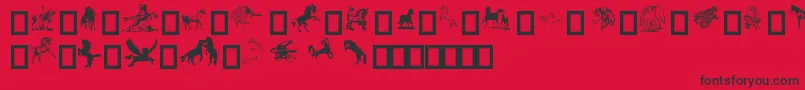 EquestrianByDarrian-Schriftart – Schwarze Schriften auf rotem Hintergrund