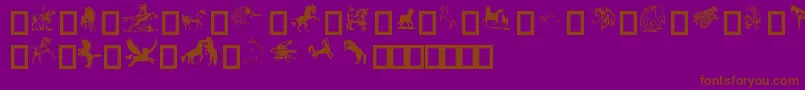 EquestrianByDarrian-Schriftart – Braune Schriften auf violettem Hintergrund