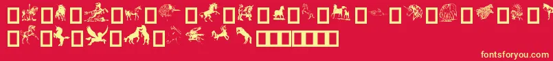 EquestrianByDarrian Font – Yellow Fonts on Red Background