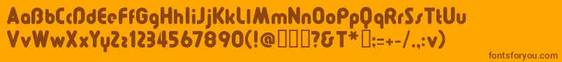 Pollyanna Font – Brown Fonts on Orange Background