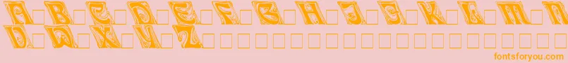 Ianbenttoleft-Schriftart – Orangefarbene Schriften auf rosa Hintergrund