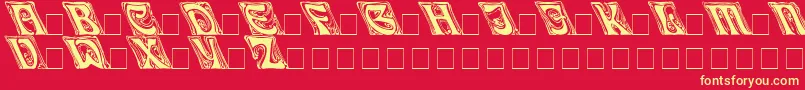 Fonte Ianbenttoleft – fontes amarelas em um fundo vermelho