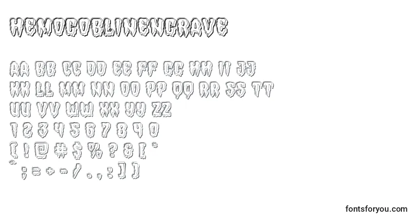 Hemogoblinengraveフォント–アルファベット、数字、特殊文字