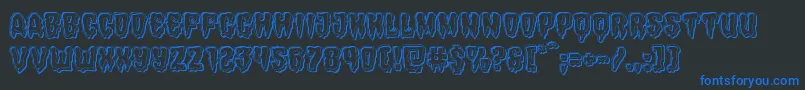 Hemogoblinengrave Font – Blue Fonts on Black Background
