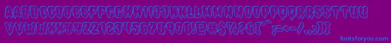 Hemogoblinengrave Font – Blue Fonts on Purple Background