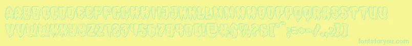 Hemogoblinengrave Font – Green Fonts on Yellow Background