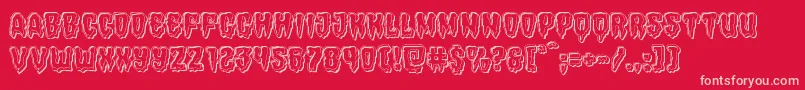 Hemogoblinengrave-Schriftart – Rosa Schriften auf rotem Hintergrund