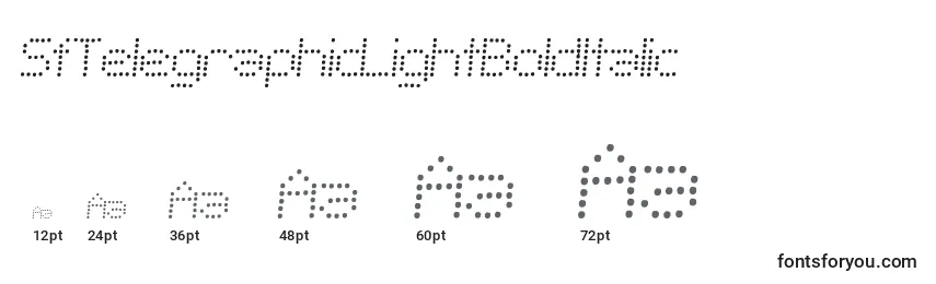 SfTelegraphicLightBoldItalic Font Sizes