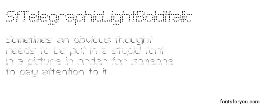 Review of the SfTelegraphicLightBoldItalic Font