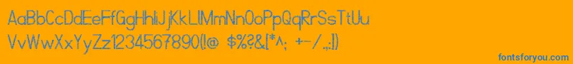 ScrfibbleRegular-Schriftart – Blaue Schriften auf orangefarbenem Hintergrund