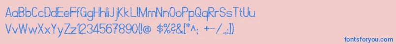 ScrfibbleRegular-Schriftart – Blaue Schriften auf rosa Hintergrund