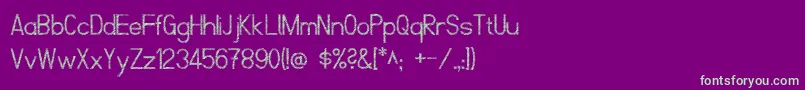 ScrfibbleRegular-fontti – vihreät fontit violetilla taustalla
