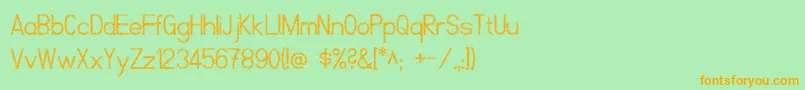Шрифт ScrfibbleRegular – оранжевые шрифты на зелёном фоне
