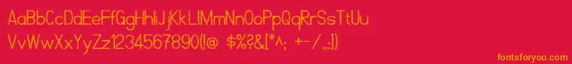ScrfibbleRegular-Schriftart – Orangefarbene Schriften auf rotem Hintergrund