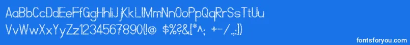 ScrfibbleRegular-fontti – valkoiset fontit sinisellä taustalla