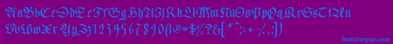 Fonte Writtenfrax – fontes azuis em um fundo violeta