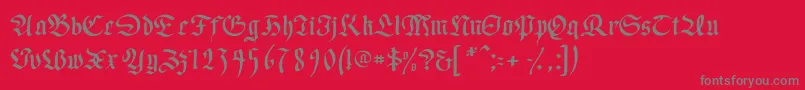 フォントWrittenfrax – 赤い背景に灰色の文字