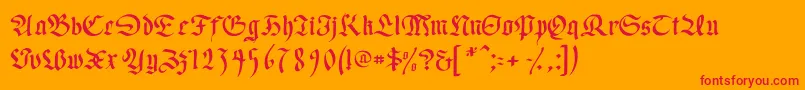 フォントWrittenfrax – オレンジの背景に赤い文字