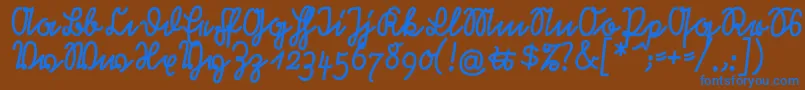 Rastenburg2U1sy Font – Blue Fonts on Brown Background