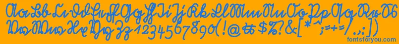 Rastenburg2U1sy Font – Blue Fonts on Orange Background