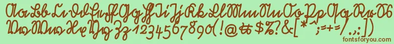 Rastenburg2U1sy Font – Brown Fonts on Green Background