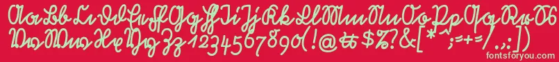 Rastenburg2U1sy Font – Green Fonts on Red Background