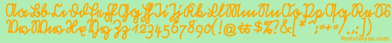 Rastenburg2U1sy Font – Orange Fonts on Green Background