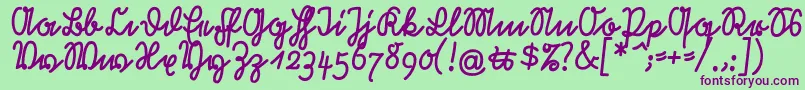 Rastenburg2U1sy Font – Purple Fonts on Green Background