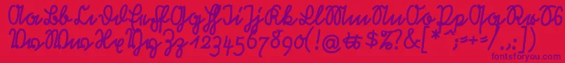 Rastenburg2U1sy Font – Purple Fonts on Red Background