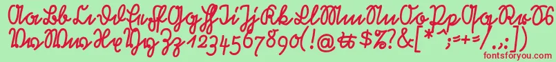 Rastenburg2U1sy Font – Red Fonts on Green Background