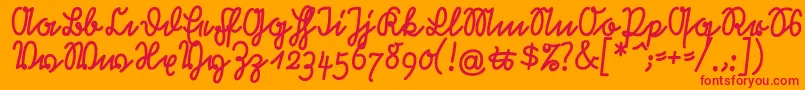 Rastenburg2U1sy Font – Red Fonts on Orange Background