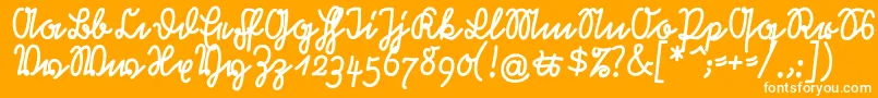 Rastenburg2U1sy-Schriftart – Weiße Schriften auf orangefarbenem Hintergrund