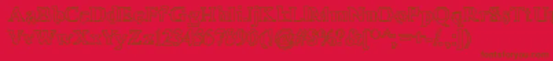 X51Outline-Schriftart – Braune Schriften auf rotem Hintergrund