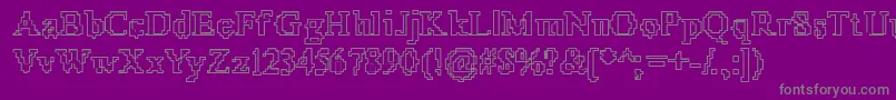 X51Outline Font – Gray Fonts on Purple Background