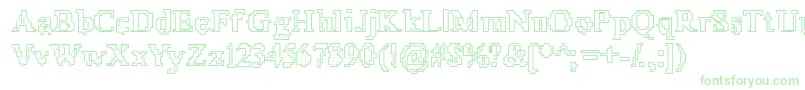 X51Outline Font – Green Fonts on White Background