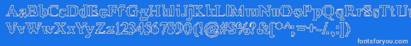 fuente X51Outline – Fuentes Rosadas Sobre Fondo Azul