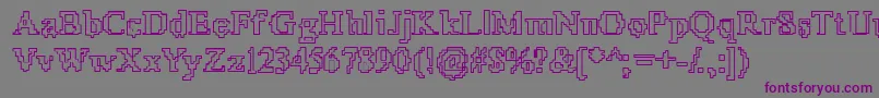 X51Outline Font – Purple Fonts on Gray Background