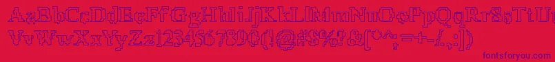 X51Outline Font – Purple Fonts on Red Background