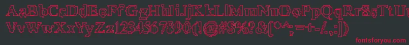 X51Outline Font – Red Fonts on Black Background
