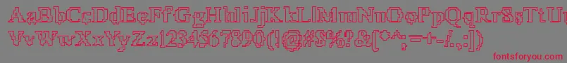 X51Outline Font – Red Fonts on Gray Background