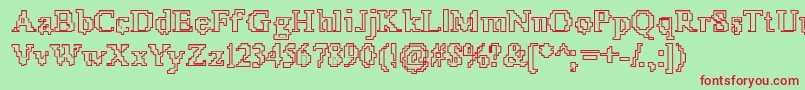 X51Outline Font – Red Fonts on Green Background