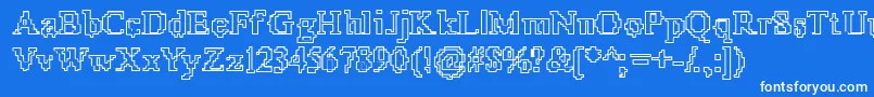 X51Outline Font – White Fonts on Blue Background