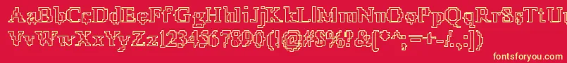X51Outline Font – Yellow Fonts on Red Background