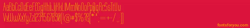 フォントLabtund – 赤い背景にオレンジの文字