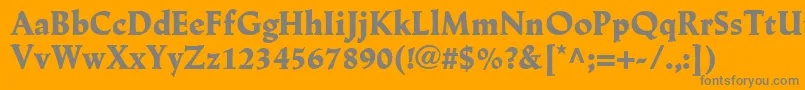 LinotypeTrajanusBlack Font – Gray Fonts on Orange Background