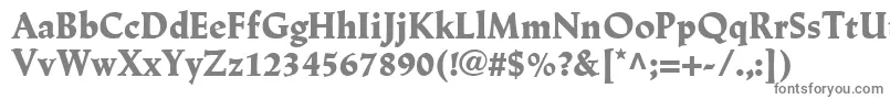 LinotypeTrajanusBlack-fontti – harmaat kirjasimet valkoisella taustalla