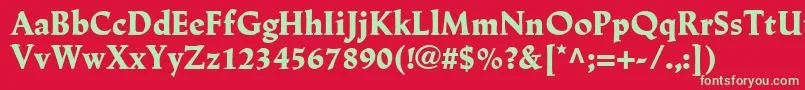 LinotypeTrajanusBlack Font – Green Fonts on Red Background